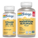SOLARAY Vitamin D3 K2 und Magnesium Glycinat - Knochengesundheit Bundle - Calcium Absorption, Nerve, Herz und Immununterstützung w/ 5000 IU Vitamin D, 350mg Chelat Magnesium, 60-Tage Garantie, 60ct/120ct