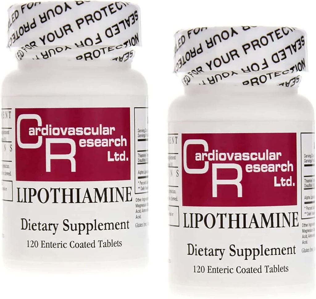 Herz-Kreislauf-Forschung Lipothiamin B1 Ergänzung 240 Tabletten - Vitamin B1 Jetzt mit Alpha Lipsäure - 2 X 120 Zähler