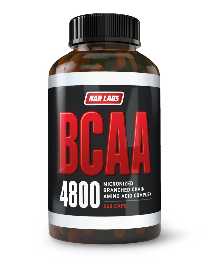 BCAA 4800 | Mikronisierte verzweigte Aminosäuren | Muskelaufbau & Erholung | 2,400 pro Servieren | 80 Servierungen | 240 Kapseln