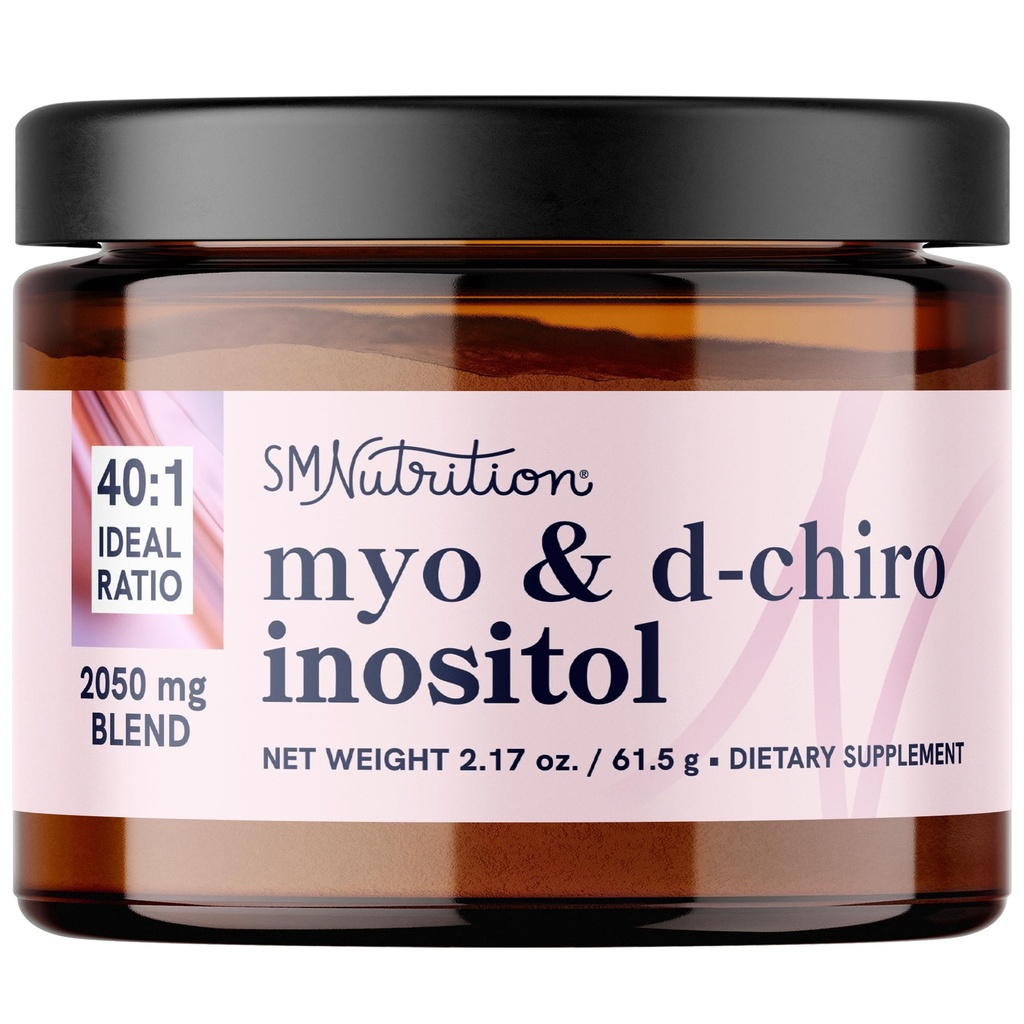 Myo-Inositol & D-Chiro Inositol Pulver | Hormon Balance für Frauen | Ideal 40:1 Ratio | Myo 2000mg, D Chiro 50mg | Regulate Menstrual Cycle und Unterstützung Ovarian Gesundheit | 30 Servierungen, 2.17 oz.