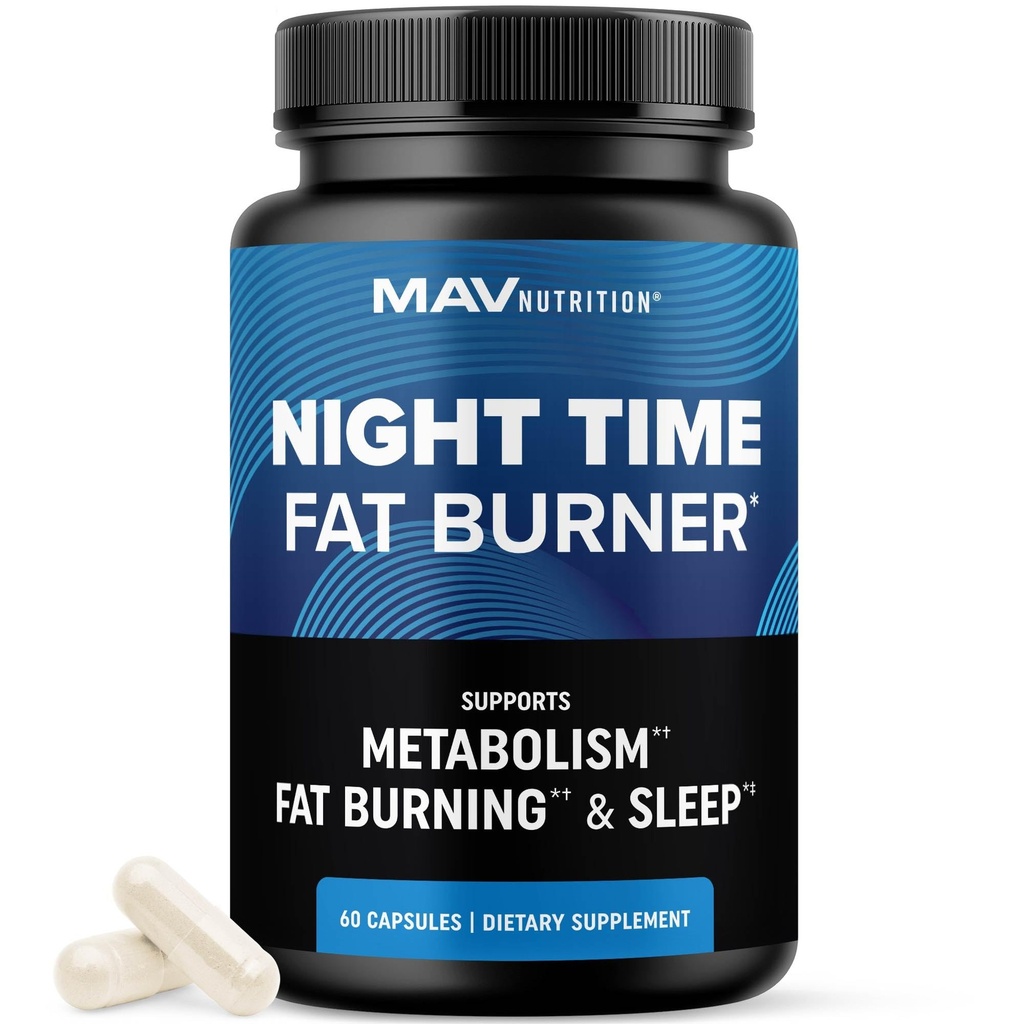 Nachtzeit Fat Burner für Weight Loss Support & Sleep Aid | Appetite Suppressant, Carb Blocker, Nighttime Metabolism Booster für Stomach Fat Burner & Night Shred mit Melatonin | Non-GMO, Vegan 60ct
