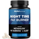 Nachtzeit Fat Burner für Weight Loss Support & Sleep Aid | Appetite Suppressant, Carb Blocker, Nighttime Metabolism Booster für Stomach Fat Burner & Night Shred mit Melatonin | Non-GMO, Vegan 60ct