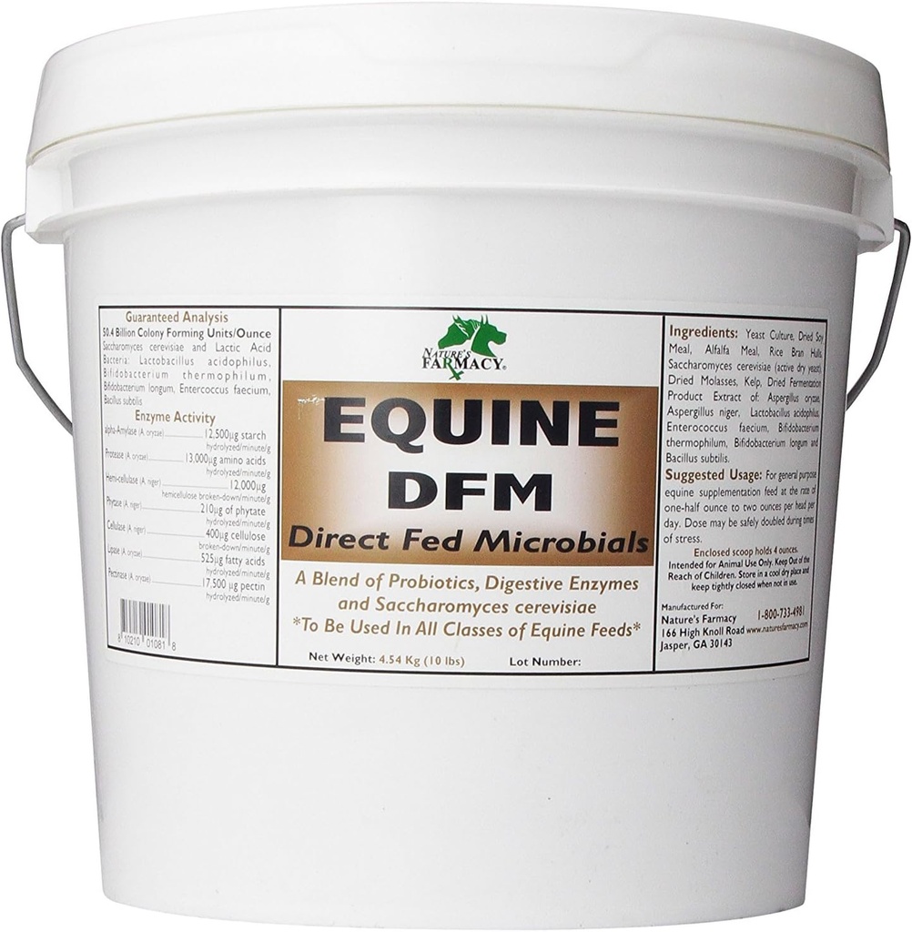 Nature's Farmacy Equine DFM (Direct Fed Microbial) Live Probiotics, Enzymes 50 Billion CFU Ounce (5 Pfund)