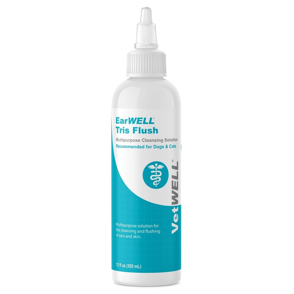 VetWELL Hundereiniger Lösung & Infektionsbehandlung für Hunde & Katzen, Tris Otic Cleanser Drops hilft, Odor und Relieve Infections zu beseitigen - 12oz