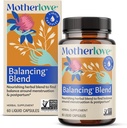 Motherlove Balancing Blend (60 Flüssigkeitskappen) Kräuterergänzung für Perioden & Postpartum Hormonelle Gesundheit – Non-GMO, Bio Kräuter, Vegan, Kosher