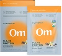 Om Master Blend Vegan Protein Pulver, Vanille, 21g Pflanzenprotein - Organische Pilzergänzung mit 10 Pilz-Komplex, Ashwagandha, BCAAs und Vitamin B12 - Single Serve (10 Count)