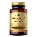 Solgar Vitamin B2 (Riboflavin) 100mg, 100 Gemüsekapseln - Energiemetabolismus, Gesundes Nervensystem - Non-GMO, Vegan, Glutenfrei, Dairy Free, Kosher - 100 Servierungen