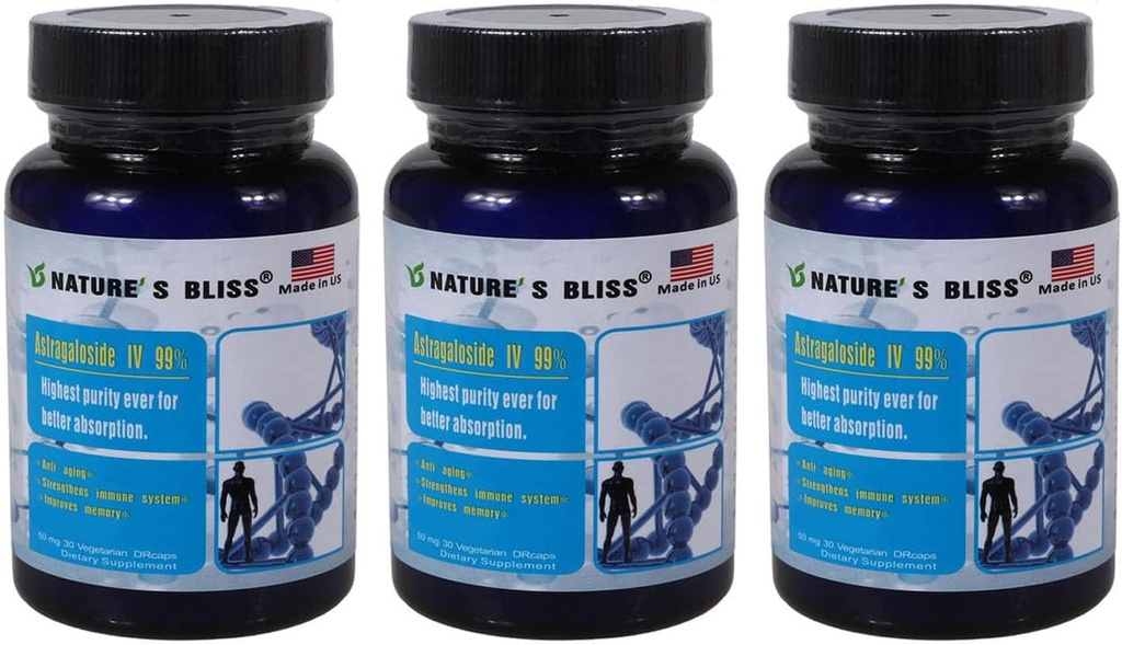 Nature'sbliss Acide stomach Protégé et Super-Absorption Astragaloside IV 99%, Fabriqué aux États-Unis, 50mg, 90caps