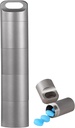 Kleine Schlüsselanhänger Pillenhalter,304 Edelstahl Tragbare Pillen-Gehäuse Organizer für Reisen,Wasserdichte Tasche Pillen Container Medizin Box für Geldbeutel Männer (Large Pocket Pill Case)