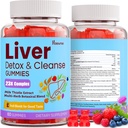 3000mg Détox hépatique Réparation et nettoyage Gommies de lait 2000mg avec la racine de dandelion curcuma et artichaut pour le détox hépatique, le soutien du foie et le renouvellement, antioxydant, Gut, peau - saveur de fruits, 60 Gommies