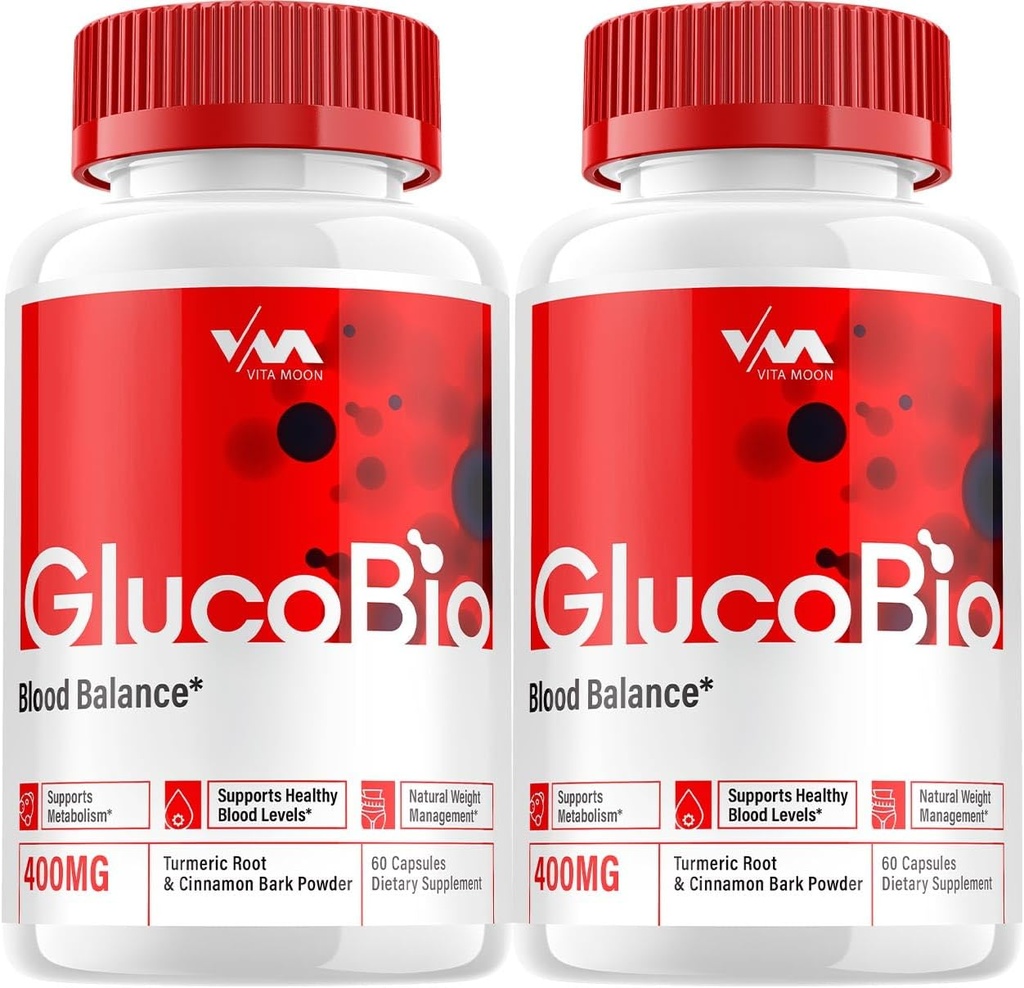 (2 Pack) Gluco Bio Healthy Vitamin Support Supplement - Advanced Formula GlucoBio, Gluco Bio Maximum Strength Reviews, 120 Kapseln