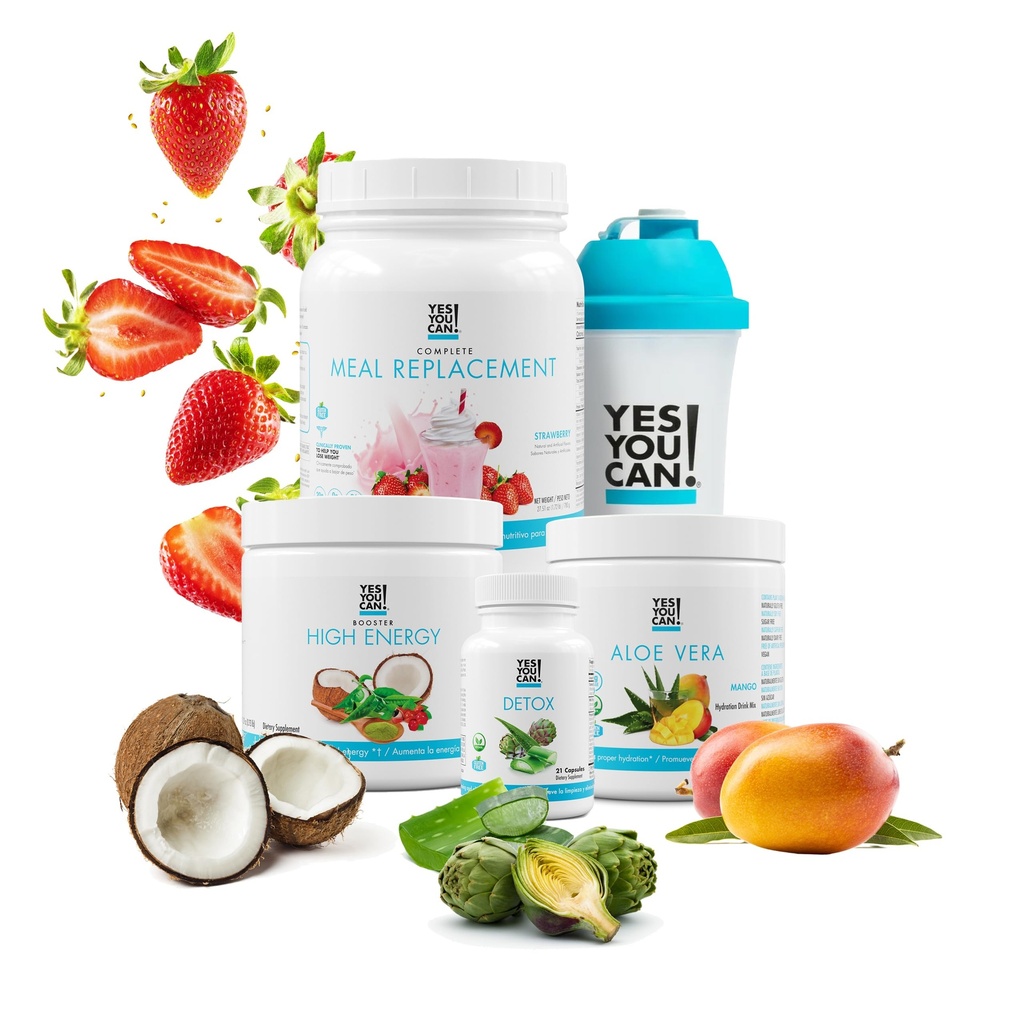 Detox Plus Kit, Daily Cleanse Pure Fiber Meal Ersatz, Drink Mix, Shake Booster und Supplement, Body Cleanse Kit für Damen, Daily System Cleanse - Erdbeere, Aloe Vera Mango