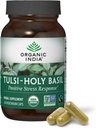 ORGANIC INDIA Tulsi Holy Basil Capsules - Holy Basil Extract - Holy Basil Leaf Supplement, Kräuterergänzung, Immununterstützung, Stress Relief, Vegan, Gluten-Free, Kosher, Organic, Non-GMO - 60 Kapseln