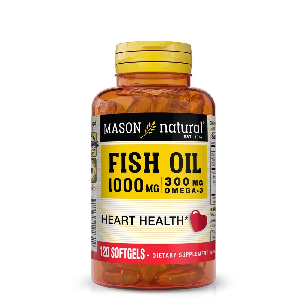 MASON NATURAL Mason Huile de poisson 1000mg Omega-3 Softgels
