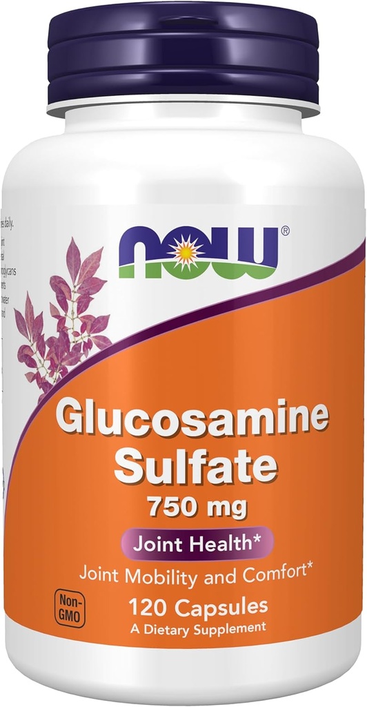 NOW Foods Supplements, Glucosamine Sulfate 750 mg, with UL Dietary Supplement Certification, 120 Veg Capsules