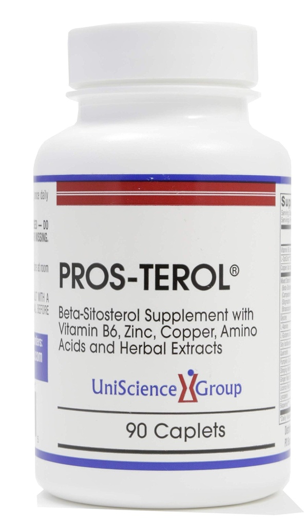 Pros-TEROL, Prostate Relief avec des stérols de plantes à 900 mg avec des graines de citrouille, racine de cailloux, racine de gingembre, extrait de racine de réglisse 90 Caplets