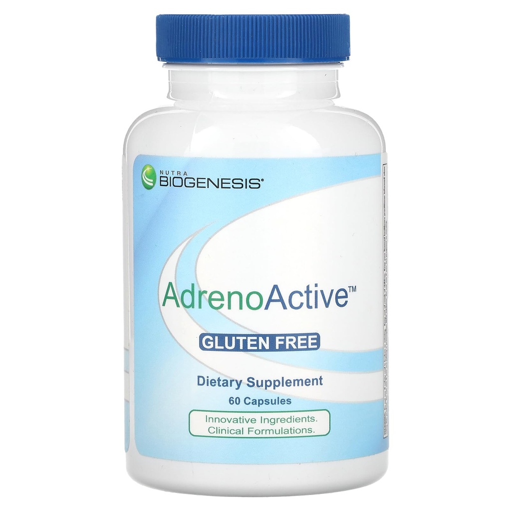Nutra BioGenesis AdrenoActive - Hilft die gesunde Stressreaktion - Glutenfrei - 60 Kapseln
