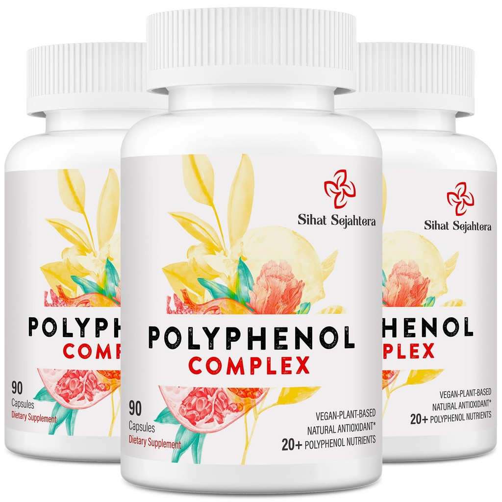 Supplément de polyphénols de 67 500 MG - Antioxydants puissants et polyphénol pour la défense de l'âge, Polyphénol Superfood, Quercetin, Resvératrol, Thé vert, Plant-Based & Energy, Immune Support, 270 Capsules