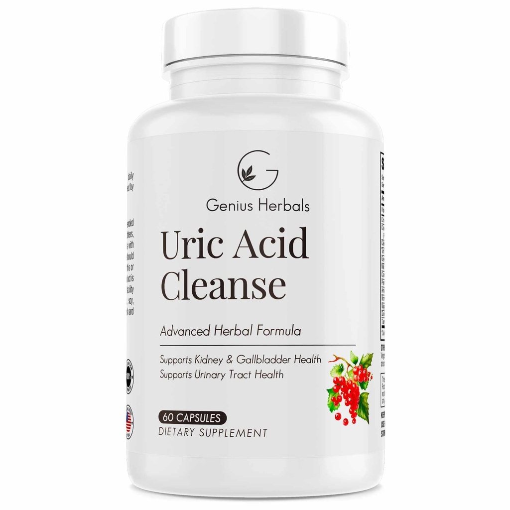 Uric Acid Cleanse – Unterstützt Nieren-, Leber-, Gallenblase- und Harnweg-Gesundheit, Fortgeschrittene Kräuterformel - 60 Kapseln
