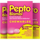 Pepto Bismol Kautabletten für Übelkeit, Sodbrennen, Verdauung, Upset Stomach und Durchfall Relief, Original Flavor, 90 Total (3 Packungen von 30)
