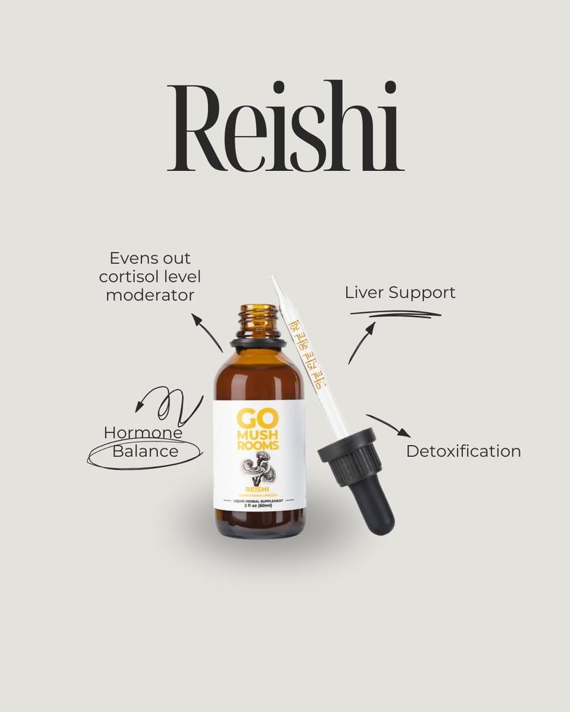 Reishi Mushroom Tincture Supplement - Dual Extracted Fruiting Body to Support Rest & Relaxation - 2 fl oz (60 Servings)*