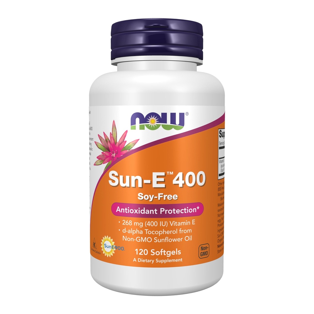 MAINTENANT compléments alimentaires, Sun-ETM 400 UI avec tocophérol d-alpha de l'huile de tournesol non-OGM, 120 Softgels