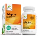 Terry Naturally Adaptra - Supplément pour soutenir la santé adrénale - Supplément Ashwagandha avec Rhodiola Rosea Extract - Supplément à base de plantes pour soutenir l'énergie et la concentration - 60 capsules