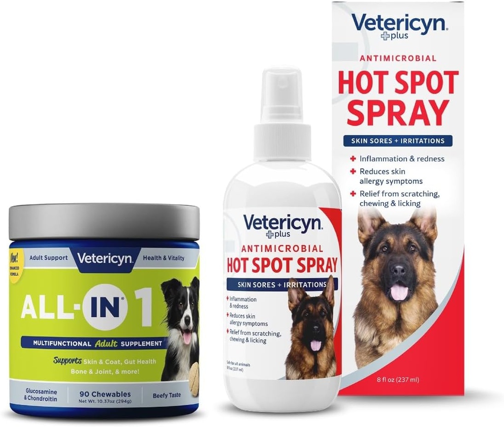 Vetericyn All-in 1 Supplément pour chien multifonctionnel et Vaporisateur Vetericyn Plus