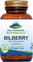 Pure Mountain Botanicals Supplément d'extrait de baies de Bil Capsules de casher végétalien avec 250mg Feuille de baies de Bil et 50mg Extrait de potent de baies de Bill