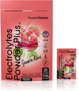 PowderVitamin Elektrolyte Powder Plus, Keto, Guava Kiwi, Zero Sugar, 1000mg Kalium, 120mg Calcium, 120mg Magnesium, Non-GMO, Zero Calories, 30 Hydration Packets