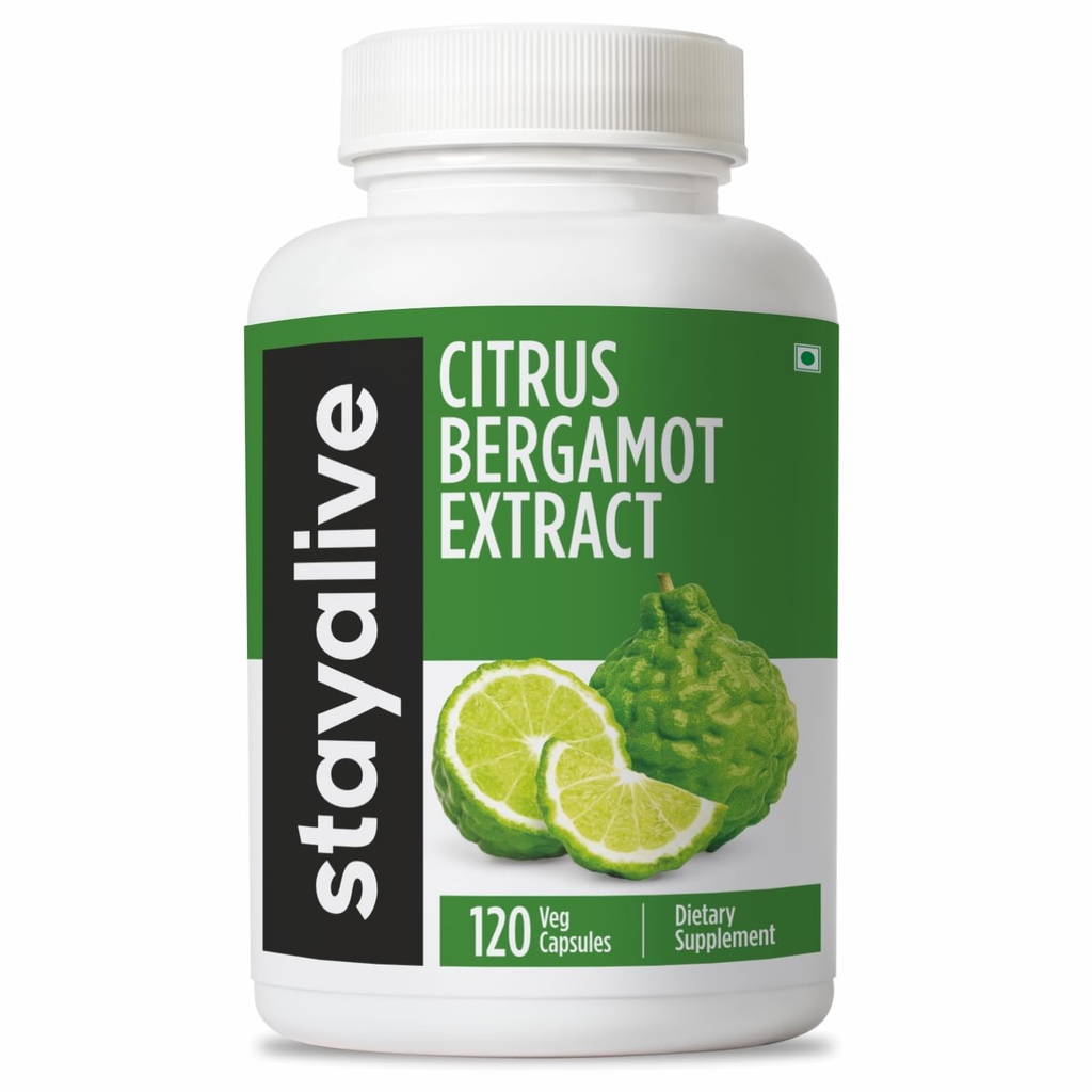 STAY ALIVE Citrus Bergamotte Kapseln 1000mg, 30:1 Super-Extrakt mit 50% polyphenolischen Flavanones, 120 Pillen, Citrus Bioflavonoids Natürliche Herz-Gesundheitsergänzungsmittel für Frauen und Männer | Non-GMO, Gluten-Free