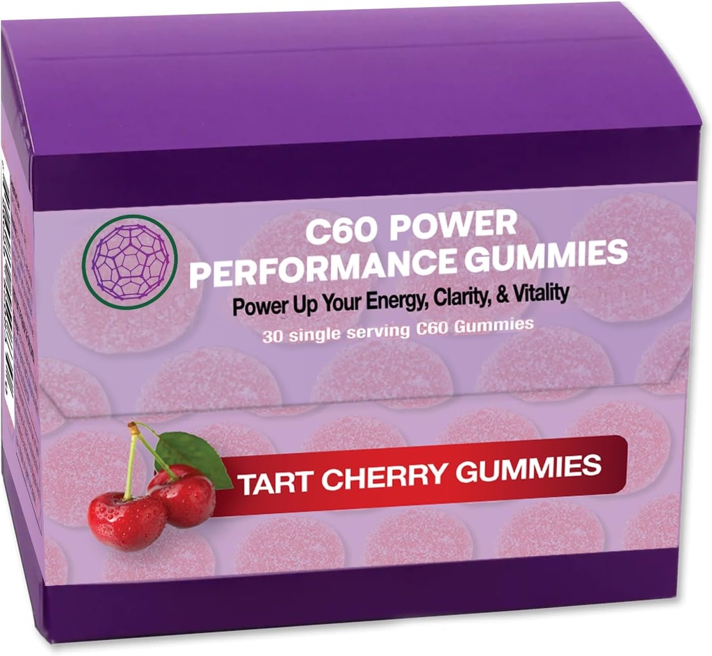 C60 Power C60 Gummies - Natürliche Wellness-Unterstützung für Männer und Frauen, 99,99% reine Sublimated Carbon Fullerenes, fördert Energie, Mental Clarity, & Stamina - 30 Count