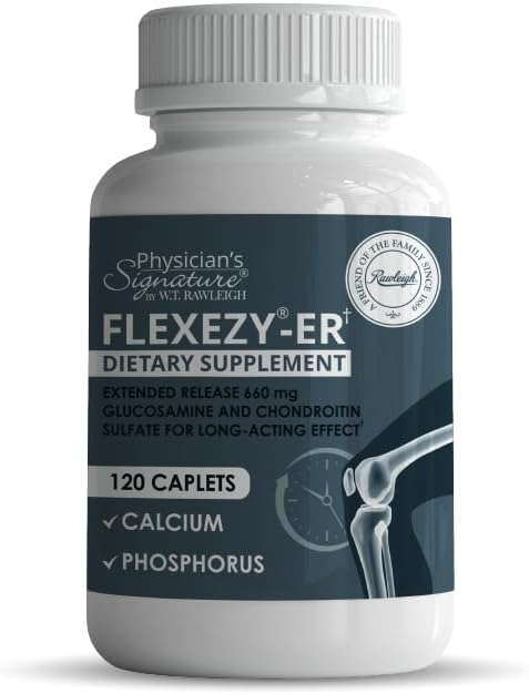 Rawleigh Flexezy-ER: 120 Caplets | 24/7 Joint Support Formula | Glucosamine & Chondroitin Sulfat Blend | Calcium & Phosphor | 24-Stunden-Extension | Joint Health Supplement für Männer und Frauen