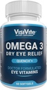 Omega 3 Dry Eye Supplements mit EPA und DHA - VisiVite Dry Eye Relief Quench+ Augen Vitamine für trockene Augen mit Omega 3 Supplement - Trockene Augen Vitamine mit Omega 3 Fischöl - 60 Softgels hergestellt.