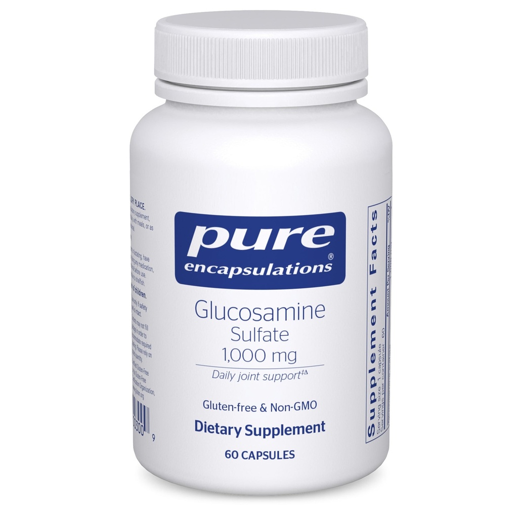 Encapsulations pures Sulfate de glucosamine 1 000 mg Supplément pour le soutien et la mobilité interarmées, la santé du cartilage et les tissus conjonctifs*