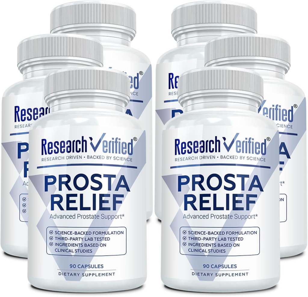 Forschung Verifiziertes Prosta Relief - Säge Palmetto und Bioperine - Prostata-Gesundheit, Blase & Urinär-Gesundheit, Antrieb und Leistung - Rein natürlich, 90 Kapseln (Pack von 6)