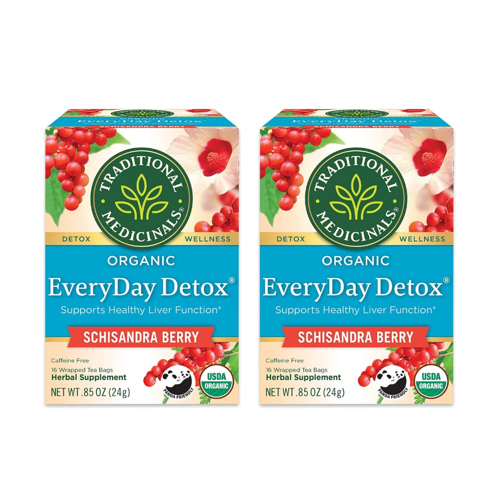Traditional Medicinals Organic EveryDay Detox Schisandra Berry Herbal Tea, Supports Healthy Liver Function (16 Count (Pack of 2))
