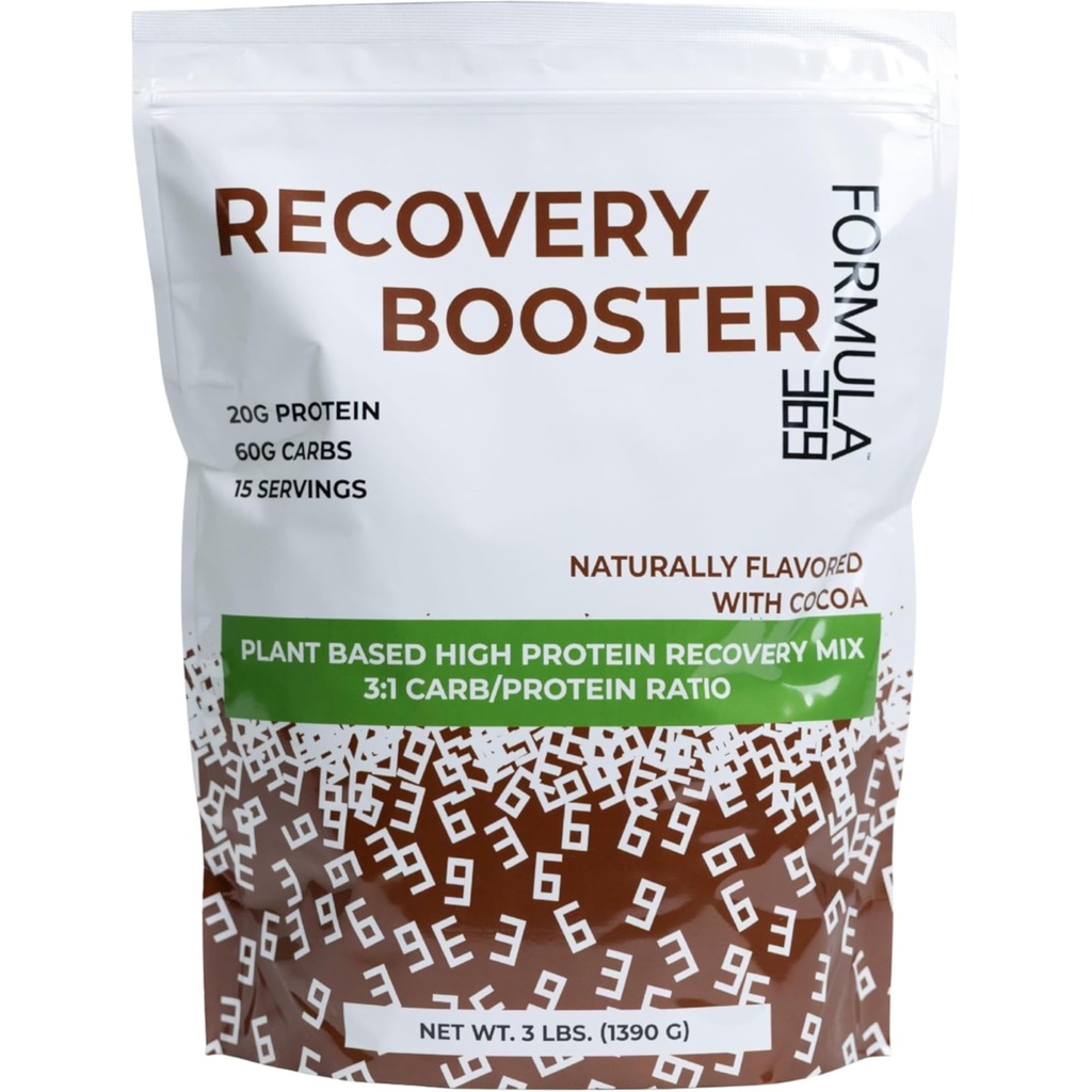Recovery Booster, Vegan High Protein Recovery Mix, après l'exercice Shake w/ 20g de protéines et 60g de glucides, 100% naturel, 3 livres, sans gluten, sans allergène.