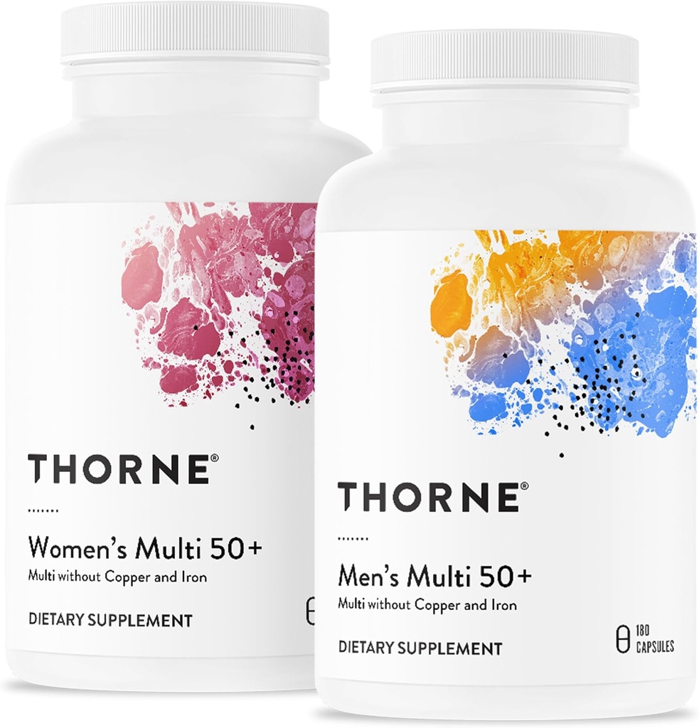 THORNE - Active Aging Multivitamin Bundle - Tailored Nutrition for Men & Women 50+ - 30 Servings