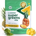 Best Tasting Super Greens Powder mit 40+ Superfoods – Delicious Daily Green Powder mit Vitamin B12, Zink, Vitamin C, Magnesium & Calcium – Green Juice Superfood Mix - Ananas Flavor
