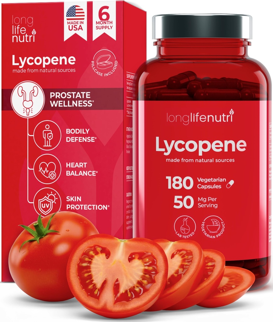 Lycopène 50mg 180 Capsules Végétariennes Supplément Santé