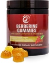 Premium Berberine Gummies 1500mg - Zuckerfreie Stoffwechselunterstützung mit Ceylon Cinnamon, Chrom, Magnesium, Zink & B12-60 Zähler