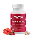 NewLife Naturals D-Mannose Capsules avec des extraits de canneberge et d'hibiscus Supplément de santé naturel du traîte urinaire de 1400mg Pure Veggie Powder