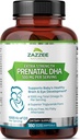 Zazzee Extra Strength Prenatal DHA 500 mg, 180 softgels enrobés entériques, 1000 mg Omega 3s, 1000 UI vitamine D3, sans Burp, sans arrière-goût de poisson, forme supérieure de triglycéride, huile de poisson de haute mer purifiée