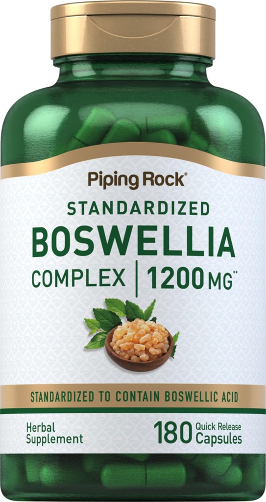 Piping Rock Boswellia Extrakt Kapseln | 180 Count | Kräuterergänzung | Standardisiert Complex | Non-GMO, Glutenfrei