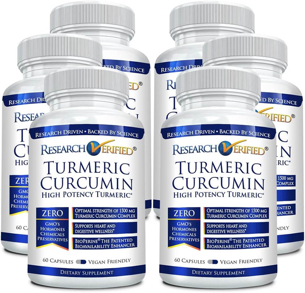 Forschung Verified Turmeric Curcumin - mit BioPerine, Curcumin C3 Complex - Vegan - Made in the USA - 360 Capsules