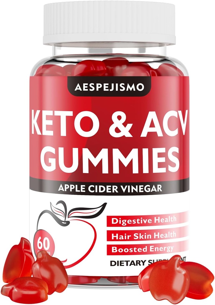 Keto ACV Gummies - Apfelessiggummis mit B12 für Energie & Wellness, 1500mg, unterstützt Ketosis, für Frauen & Männer, Vegan, Glutenfrei, 60 Gummie