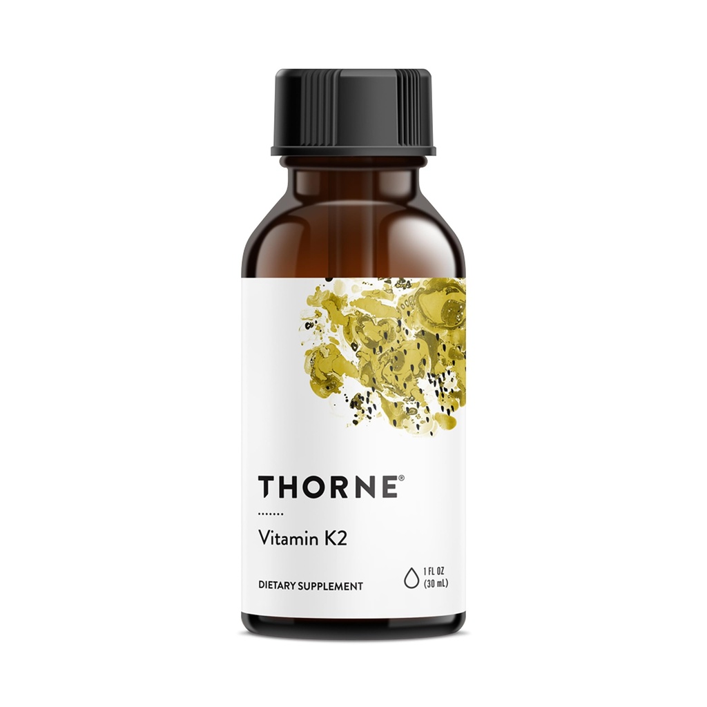 THORNE - Vitamin K2 Flüssigkeit (1 mg pro Tropfen) - Konzentrierte Vitamin K2 Nahrungsergänzung für Herz- und Knochenunterstützung* - Gluten, Milch und Sojafrei - 1 Fl Oz