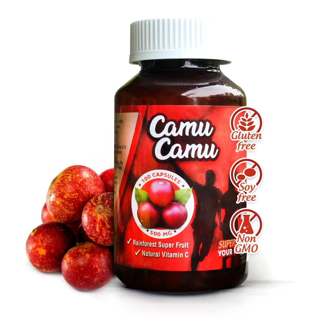 Sikyriah Camu Camu Kapseln l 1000mg hohe Vitamin C Quelle l Immunsystem Unterstützung Pillen l Leistungsstarke Antioxidante & Anti-Aging-Ergänzung l Non-GMO und Gluten Free l