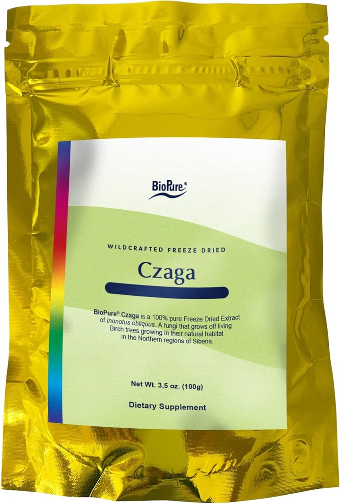 BioPure Czaga Freeze Dried Siberian Extract – Potent Powdered Chaga Mushroom Rich in Beta-Glucans zur Unterstützung von Leber-, Immun- und Gastrointestinal-Funktion und Assists with Body’s Stress Response – 100g